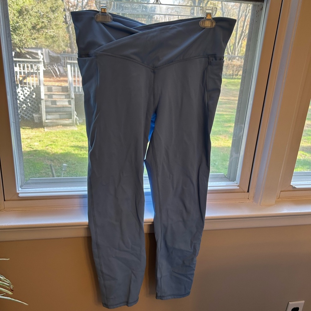 Blue High-Waisted Fabletics Crossover Leggings